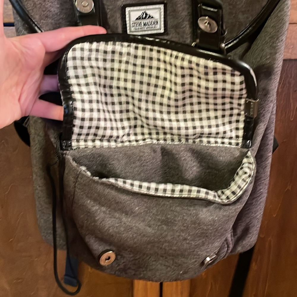Steve Madden grey and black backpack. - Picture 3 of 8